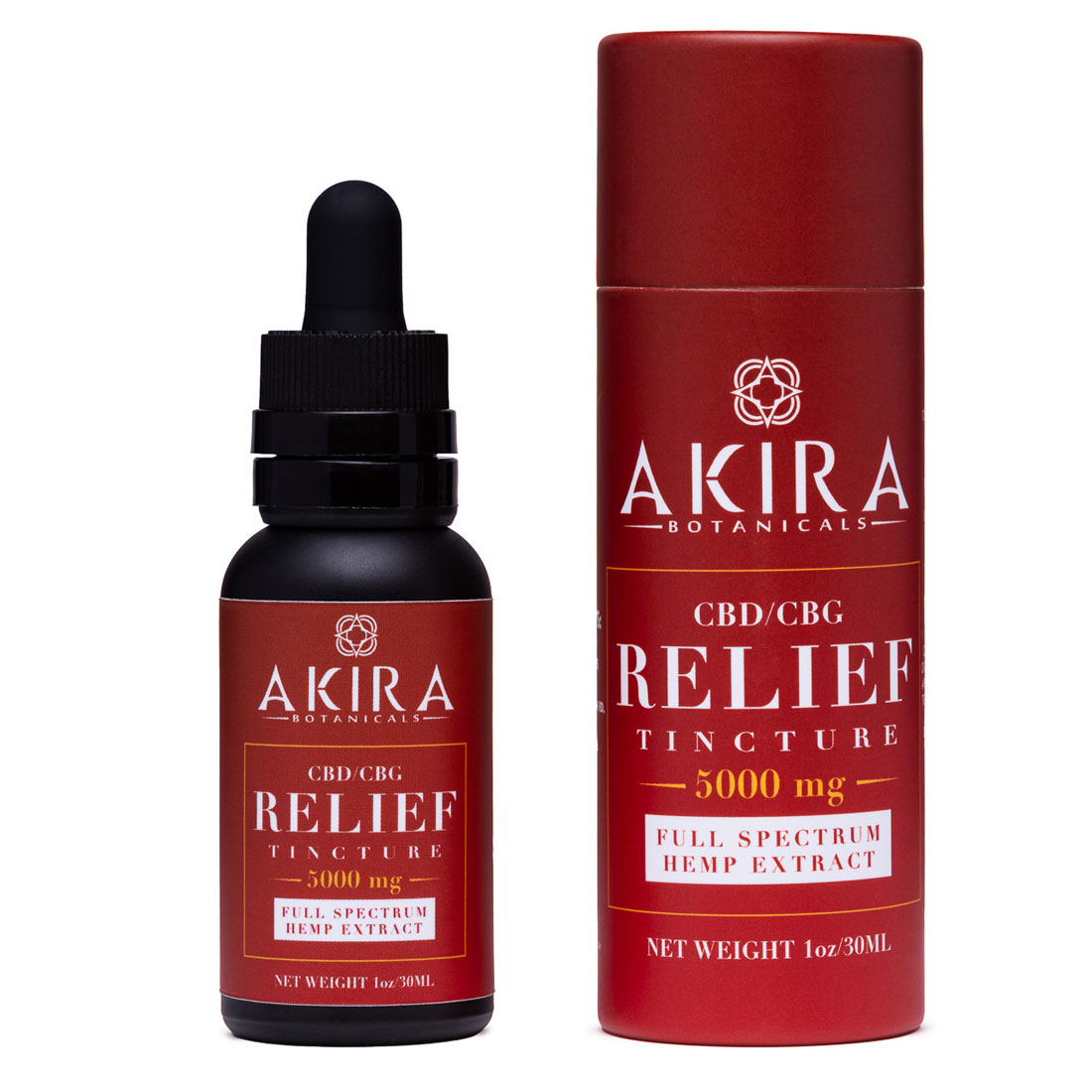 5000mg Full-Spectrum CBD/CBG Relief Oil - Akira Botanicals