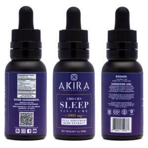 Akira Botanicals Full-spectrum CBD/CBN Sleep Tincture showing full label