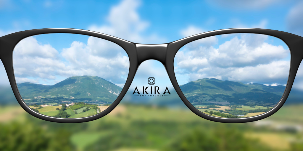 Find clarity=a pair of glasses showing a clear view.