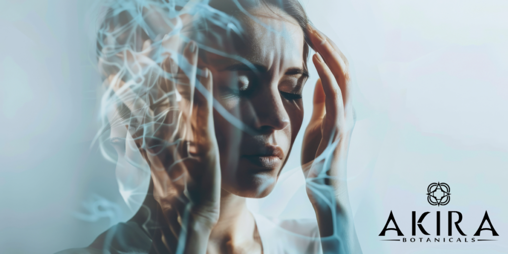a woman trying to focus.
