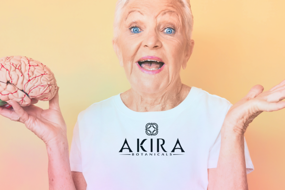 Brain health- a senior holding a brain