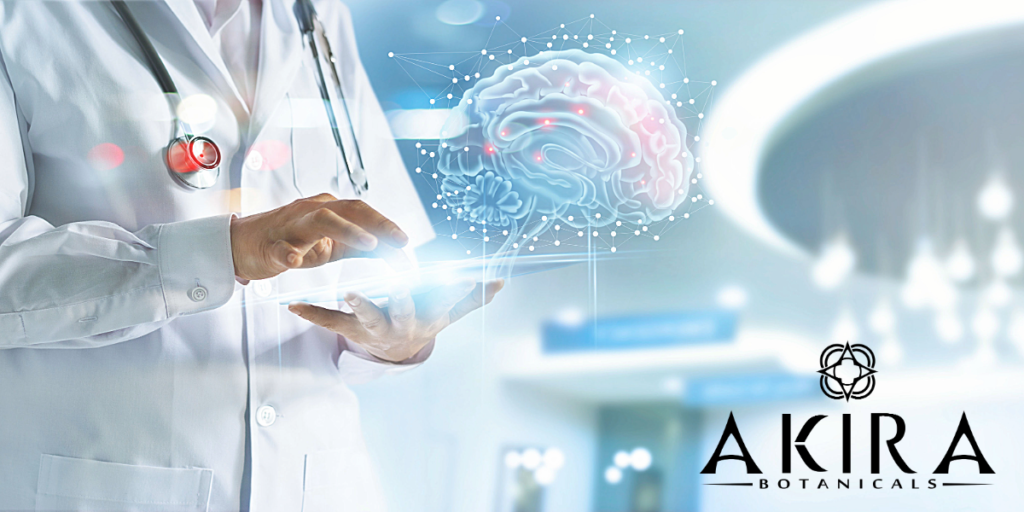 A brain with a medical professional.