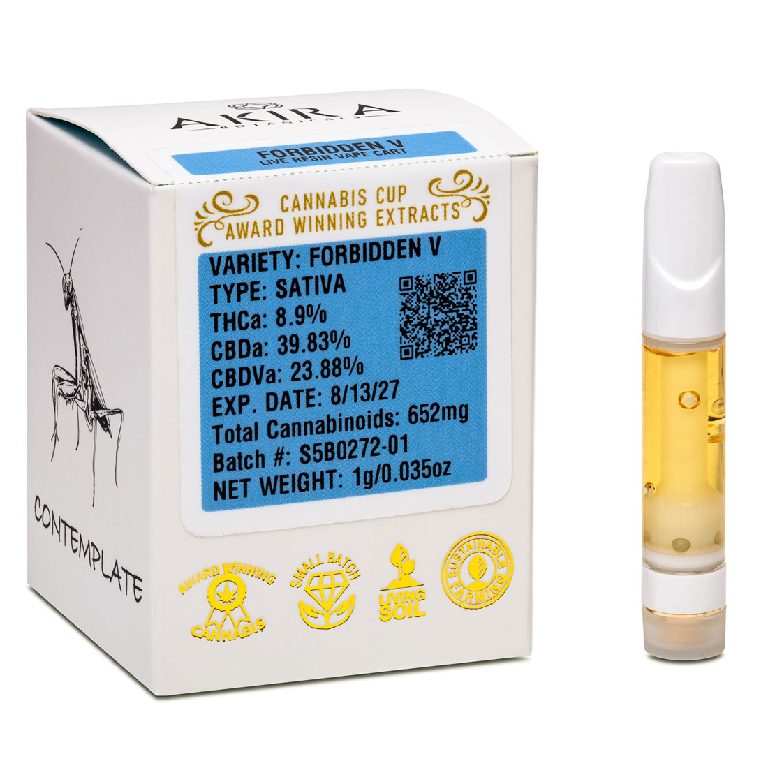 Forbidden V CBD/CBDV 1:8 Live Resin Cart - Akira Botanicals