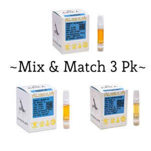 Three variets of Akira Botanicals THCa Live Resin Carts