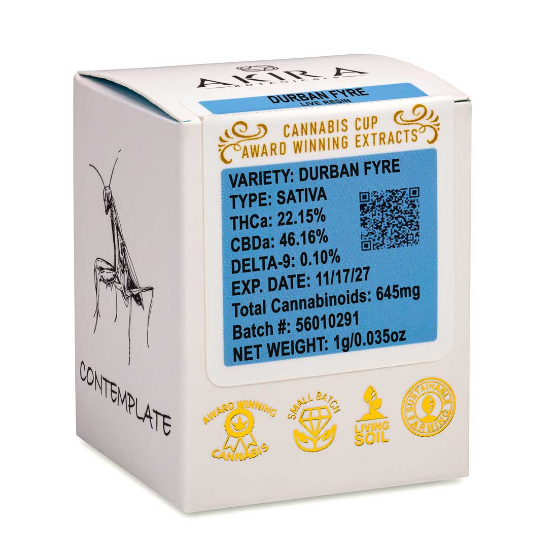 Akira Botanicals Durban Fyre THCa Live Resin Dab with Box